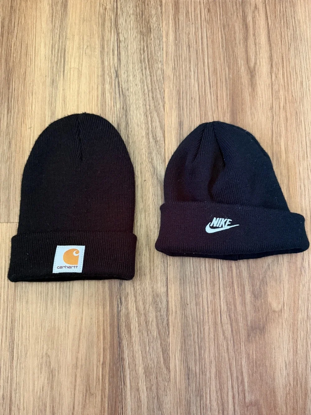 Baby Toddler Boys Carhartt & Nike Black Beanie Hat Bundle